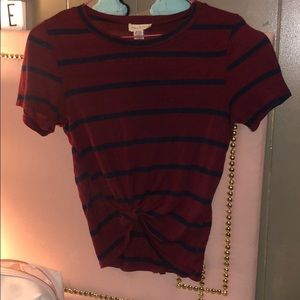 Maroon striped Crop top